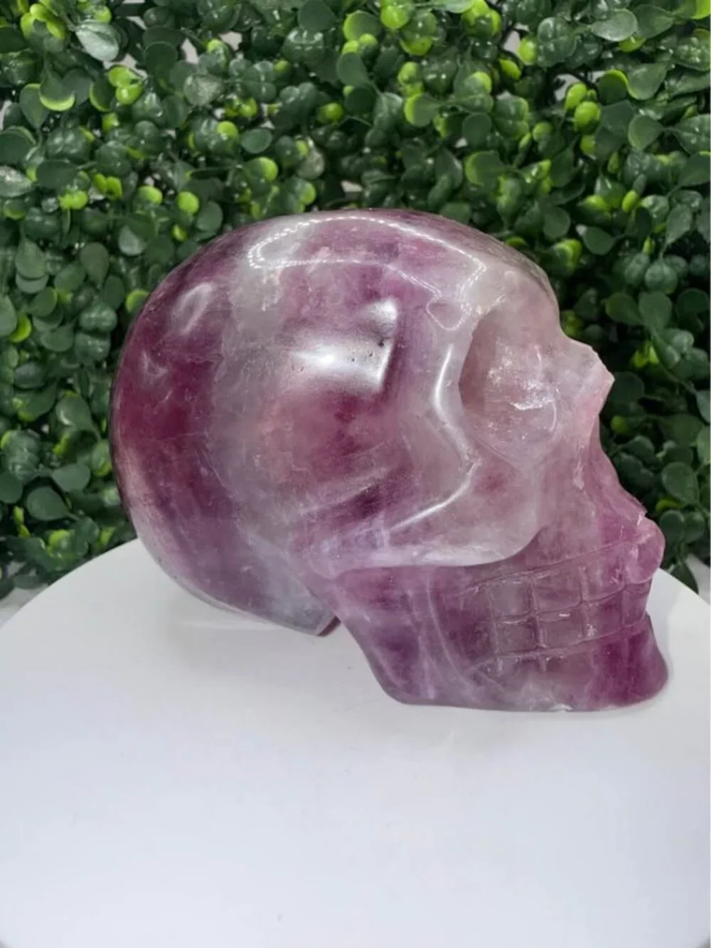 UV Reactive Purple Fluorite Crystal Skull | 564g